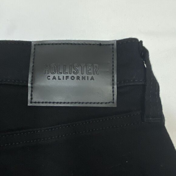 Hollister Jeans Men 26x30 Black No Fade Vintage Straight Distressed Denim Ripped - Picture 7 of 9